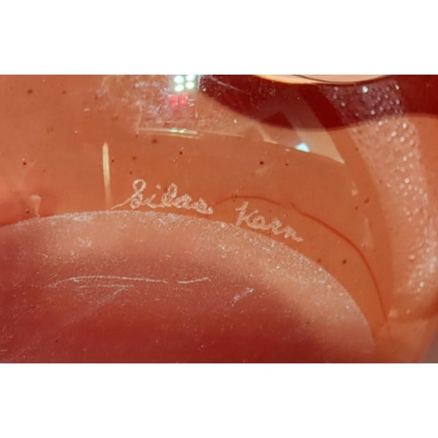 Stunning Signed Silas Kern Studio Art Glass Hand-Blown Vase For Sale - Image 6 of 6