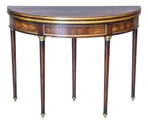 Louis XVI Style Mahogany and Brass Card Table