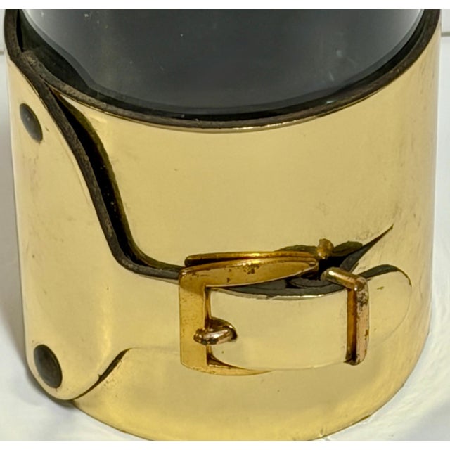 Late 20th Century 6 Italian Gold-Plated Leather Horsebit Old Fashioned Glasses, Style of Gucci For Sale - Image 10 of 14