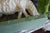 Vintage Hand-Painted English Country Grazing Sheep Sculpture on Green Plinth For Sale - Image 18 of 18