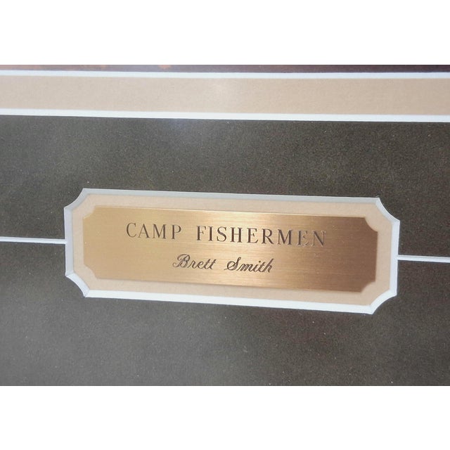Large Framed Brett Smith Sporting Print 'Camp Fishermen' #107/950 With Uv Glass For Sale - Image 6 of 8