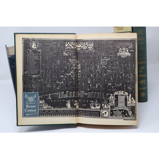 Brick Red Antique & Vintage Philadelphia History Library Collection With Historic Bookplates — Set of 11 For Sale - Image 8 of 18