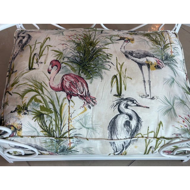 Vintage Newly Finished Upholstered Metal Canopy Dog Pet Bed Palm Beach Pagoda For Sale In West Palm - Image 6 of 12