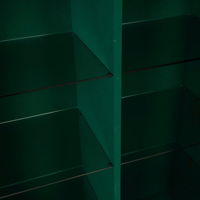 Guido Faleschini Astro Smoked Glass and Suede Cabinets for i4 Mariani, 1979, Set of 2 For Sale - Image 14 of 18