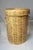 Boho Chic Vintage Wicker Laundry Hamper With Lid Natural Woven Rattan Tall Storage Basket For Sale - Image 3 of 11