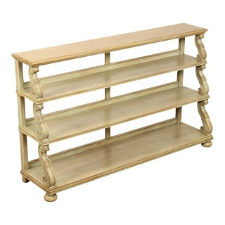 CTH Sherrill Occasional French Country Style Tiered Painted Open Etagere Bookcase For Sale