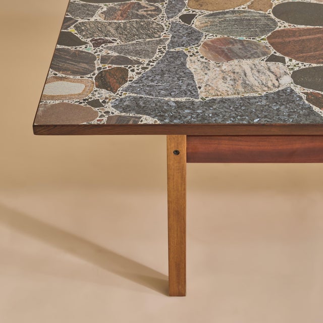 Sculpture Materials Norwegian Stone Top Coffee Table by Erling Viksjø for Conglo Designs, 1960s For Sale - Image 7 of 11