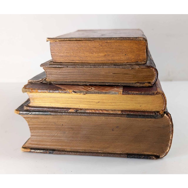 Mid-Century Faux Leatherbound Book Decorative Box, French or English For Sale - Image 4 of 13