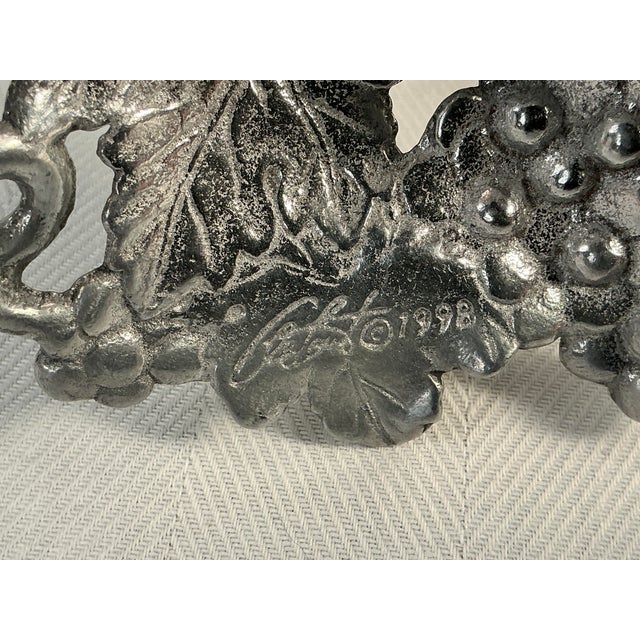 Silver Vintage Arthur Court Grapevine Candleholders Set of 2 For Sale - Image 8 of 9