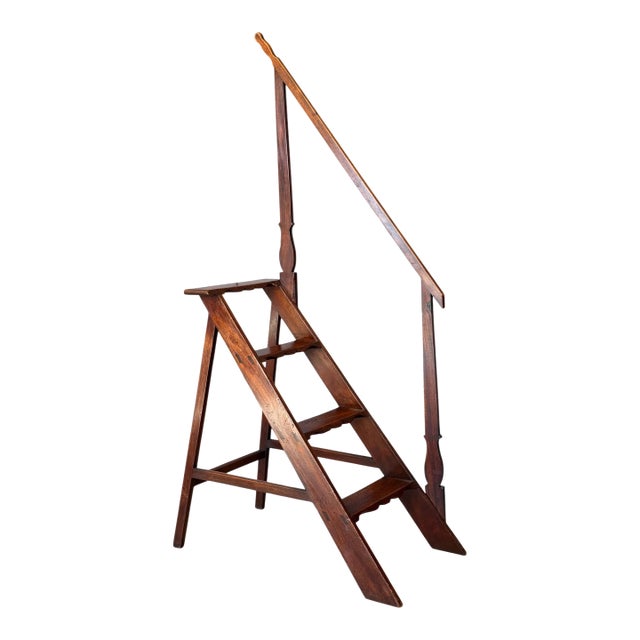 Late 18th Century French Mahogany Library Steps For Sale