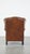 Vintage Leather Wing Chair with Red Corduroy Seat Cushion For Sale - Image 4 of 14