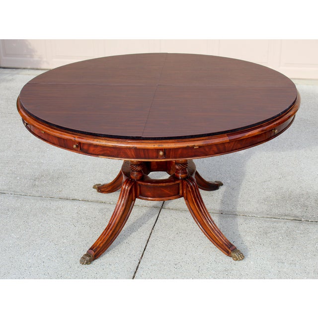 Jonathan Charles Buckingham Mahogany & Satinwood Oval Dining Table For Sale - Image 17 of 18