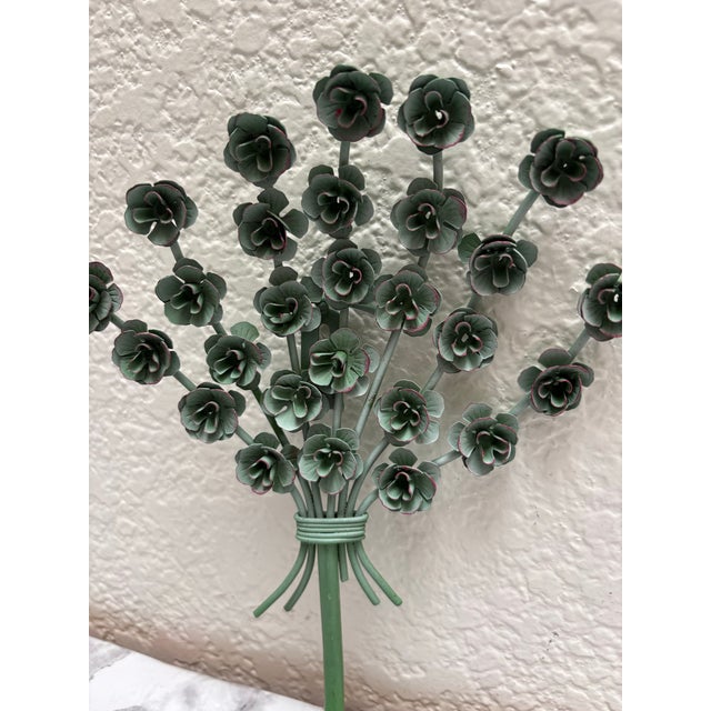 Vintage Textural Metal Floral Wall Hook For Sale In Sacramento - Image 6 of 6