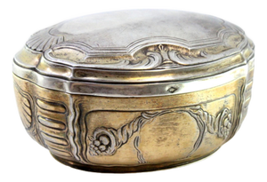 Elliptical Silver Box with Reliefs