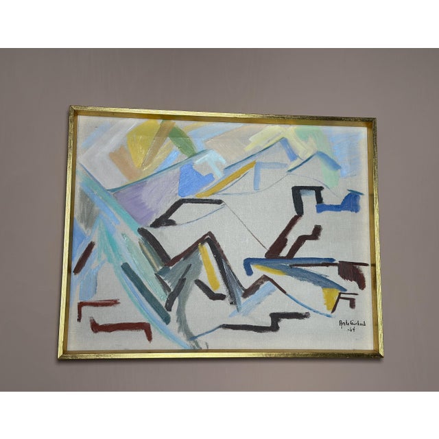 Ante Gerhard, Abstract Landscape, 1964, Oil on Canvas, Framed For Sale - Image 12 of 18