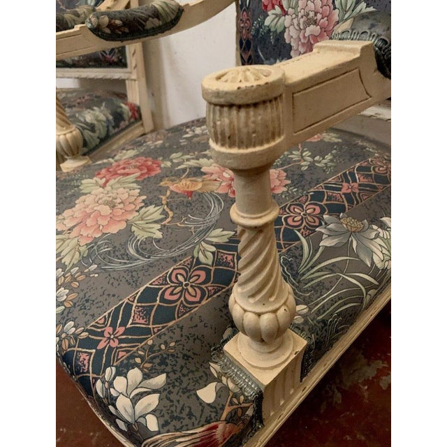 Brown Louis XVI Style Chairs in White Lacquered Beechwood, Set of 2 For Sale - Image 8 of 16