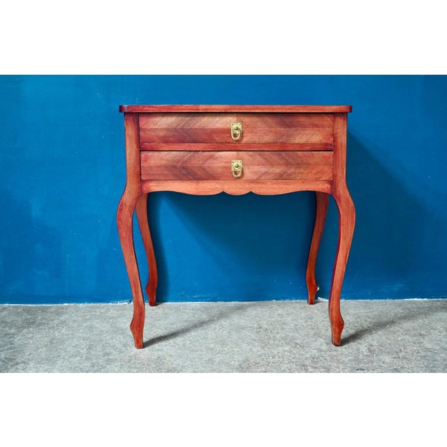 Louis XV Style Mahogany Console Table with Cabriole Legs, 1950s For Sale - Image 12 of 18