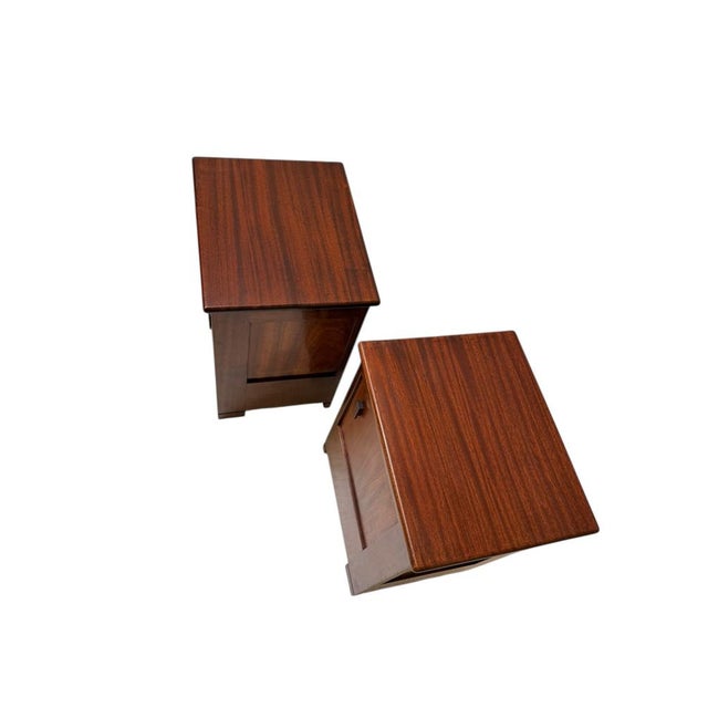 Wood Art Deco Modernist Nightstands by J.A. Muntendam for L.O.V. Oosterbeek, 1920s, Set of 2 For Sale - Image 7 of 14