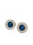 Mid 20th Century Vintage Monet Gold-Tone Earrings With Blue Cabochon and Rhinestone Accents, A Pair For Sale - Image 5 of 9