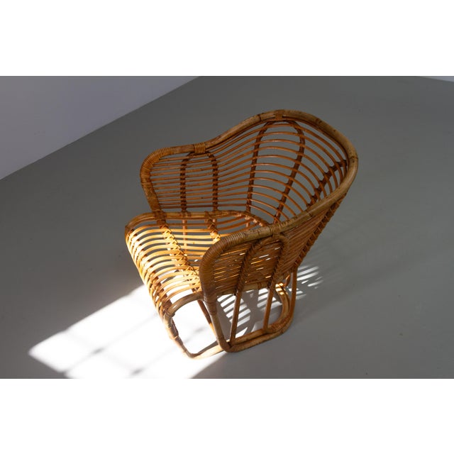 Brown Danish Rattan Lounge Chair by Tove Kindt-Larsen for R. Wengler, 1940s For Sale - Image 8 of 18