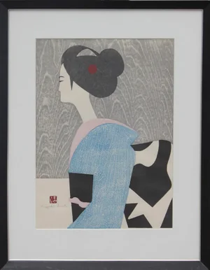 "Maiko Kyoto" Japanese Figurative Woodblock Print