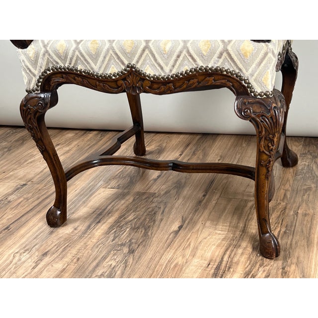Wood Antique French Régence Style Carved Mahogany Armchair, Circa Early 19th Century For Sale - Image 7 of 9