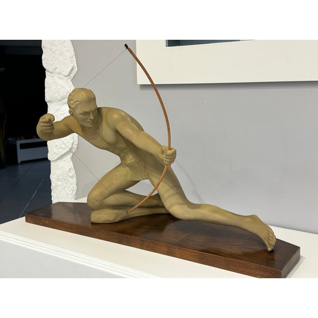 Olive Melani, Large Art Deco Archer Sculpture, 1930, Plaster For Sale - Image 8 of 18