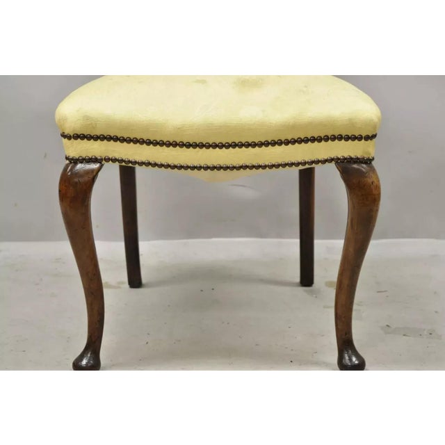 Late 19th Century Antique 19th Century English Queen Anne Burr Walnut Splat Back Dining Side Chair For Sale - Image 5 of 10