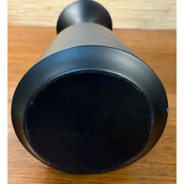 Vintage Metal Vase With Chrome Interior For Sale - Image 4 of 4