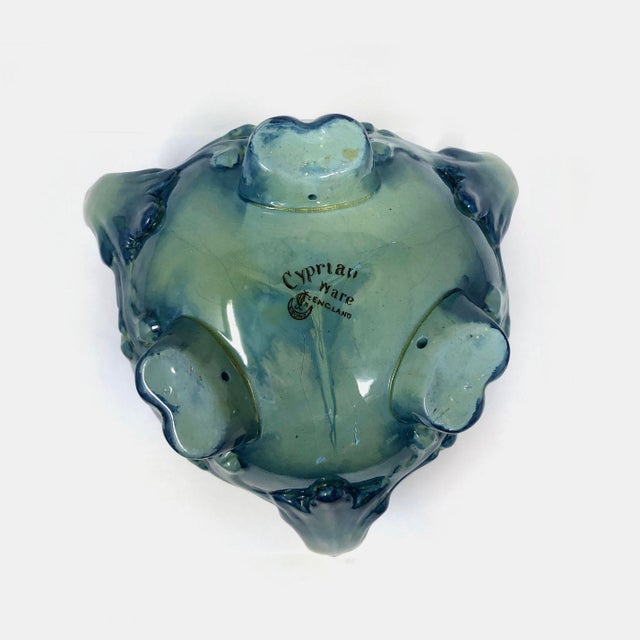 Ceramic Antique Cyprian Ware English 3 Handled Vase For Sale - Image 7 of 8