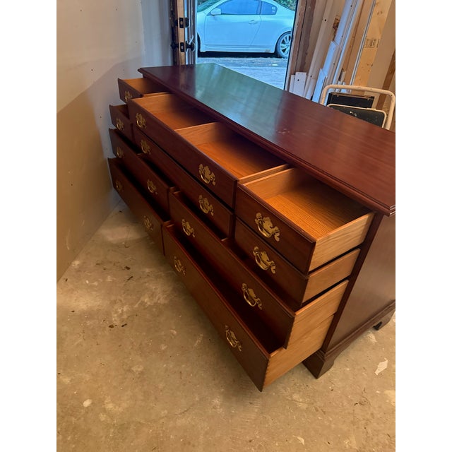 Henkel Harris Henkel & Harris Cherry 124/24 10 Drawer Dresser For Sale - Image 4 of 9
