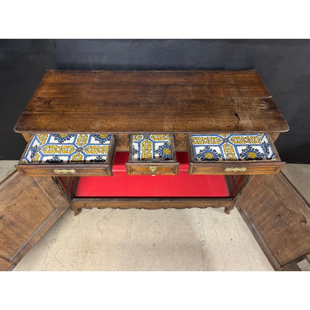 Brown Antique French Normandy Buffet, 1780 For Sale - Image 8 of 14