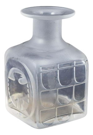 Square Vase in Frosted Glass by Bertil Vallien for Åfors/Kosta Boda, Sweden, 1970s