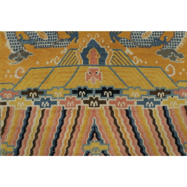 1920s Antique Chinese Dragon Pictorial Gold Runner With Imperial Symbols - Rug & Kilim For Sale - Image 5 of 9