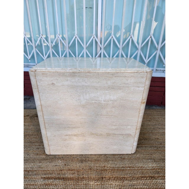 Vintage Travertine Stone Base Table For Sale In Los Angeles - Image 6 of 11