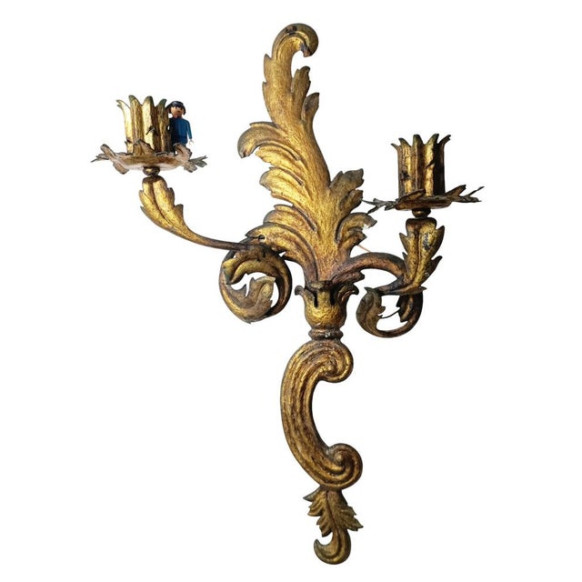 Large Regency Wall Lights, 1950s, Set of 2 For Sale - Image 9 of 10