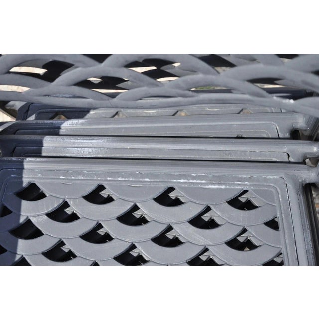 Tuscan Mediterranean Black Aluminum Metal Garden Patio Dining Chair - Set of 4 For Sale - Image 9 of 12
