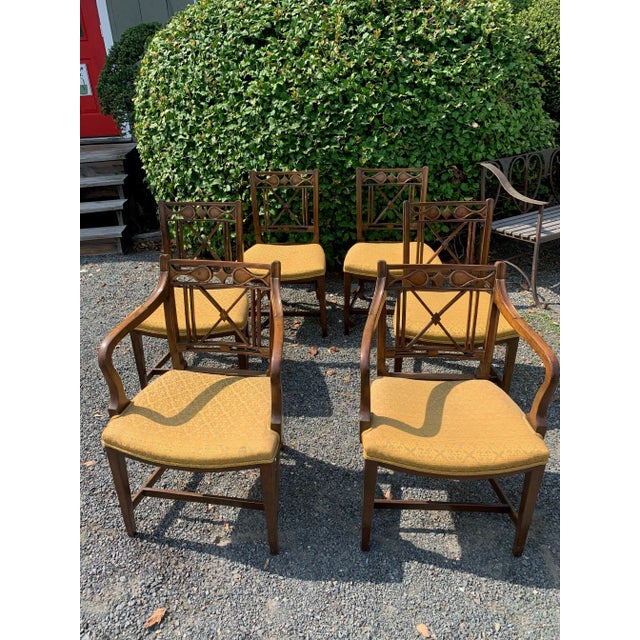 Walnut Regency Style Dining Chairs -Set of 6 For Sale - Image 13 of 13