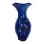 Vintage Murano-Style Cobalt Blue Millefiori Art Glass Ruffled Vase For Sale