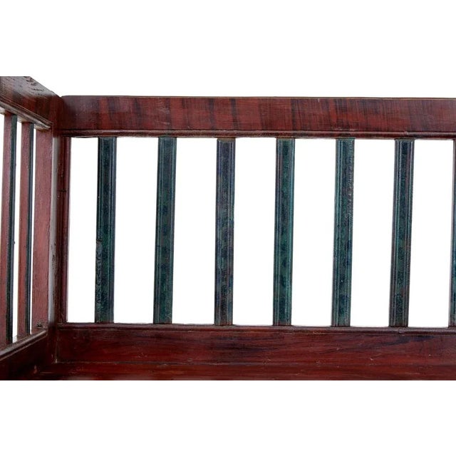 Mid 19th Century Rustic Swedish Painted Pine Bench For Sale - Image 6 of 9