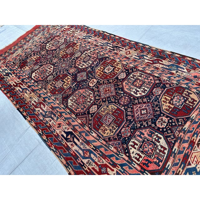 Textile Antique Caucasian Shirvan Hand-Knotted Wool Rug - 11'2" X 5'2" For Sale - Image 7 of 14