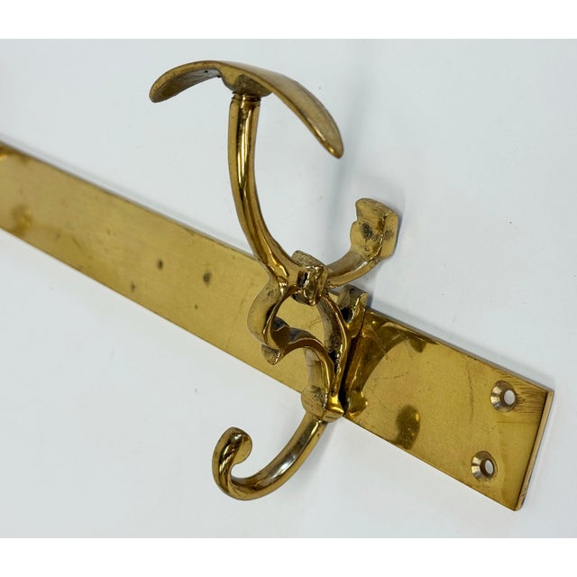 Mid 20th Century Vintage Brass Double Wall Hook For Sale - Image 5 of 7