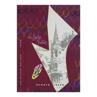 Book Cover Design for Ibsen's "The Master Builder", Mid Century Gouache Collage For Sale