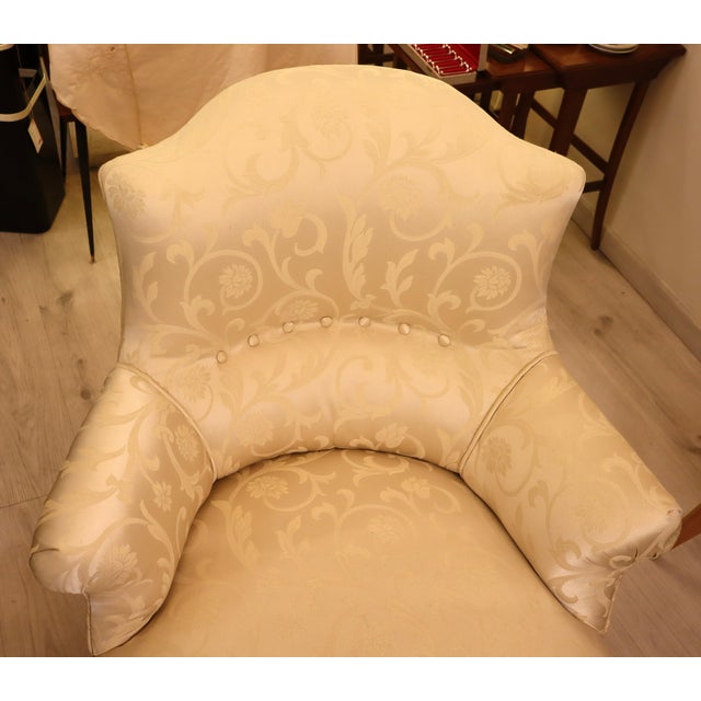 Napoleon III Long Chair in Damask Fabric, 19th Century For Sale - Image 11 of 15