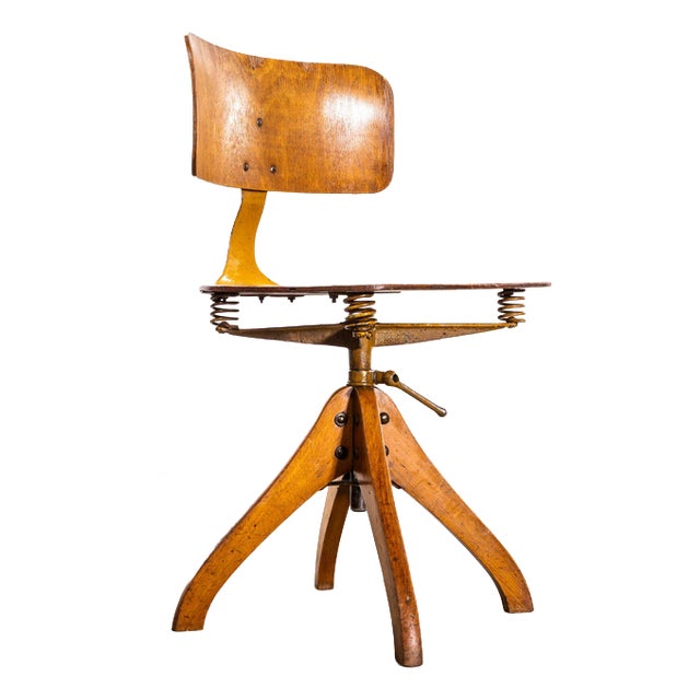 Swivel Desk Chair Sprung Seat by Giroflex, 1950s For Sale