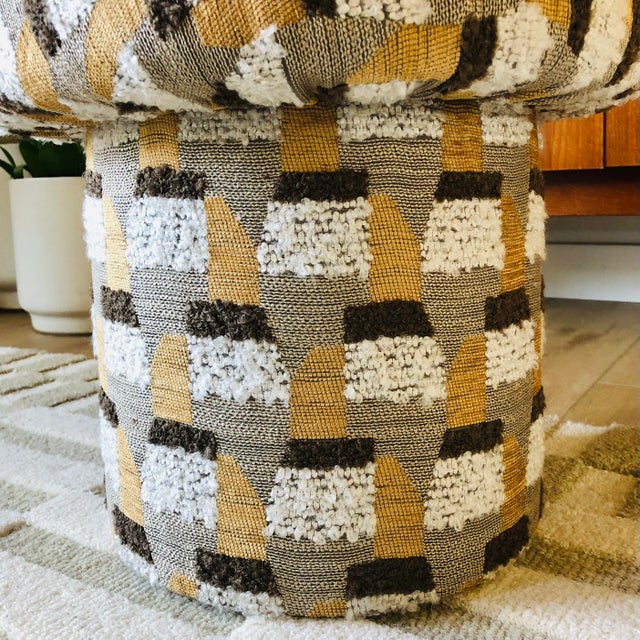 Not Yet Made - Made To Order Mushroom Ottoman in "Oxido-Honey" Specialty Fabric For Sale - Image 5 of 9