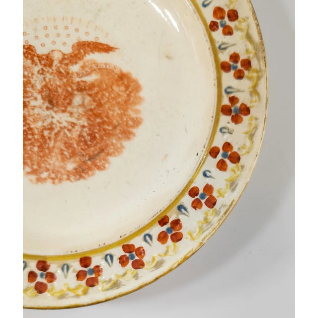 19th Century 19th Century Americana Transferware Lafayette and Washington Plate For Sale - Image 5 of 9