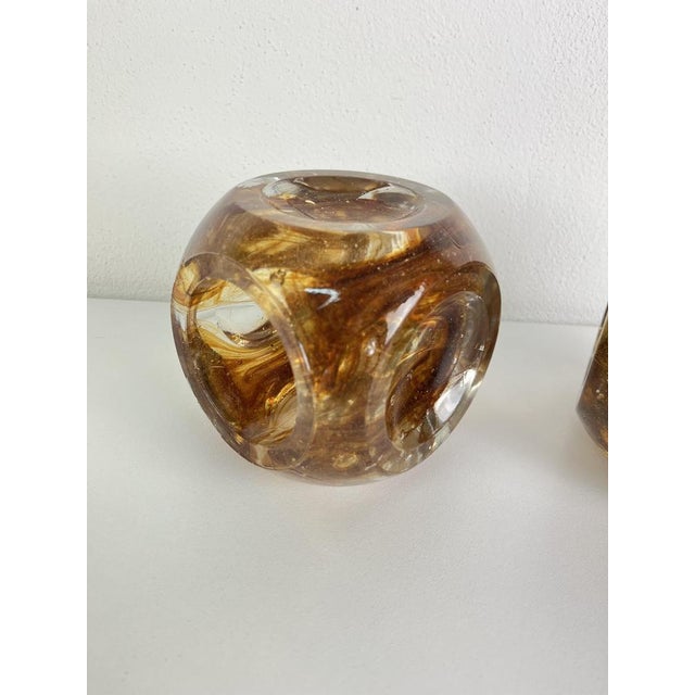 Vintage Cubic Murano Glass Wall Lamps, 1970s, Set of 2 For Sale - Image 6 of 10