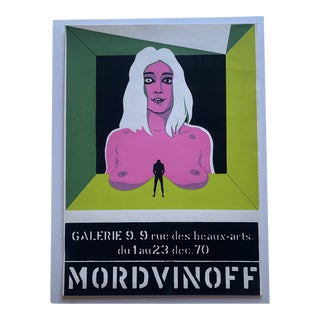 1970s French Galerie Nicholas Mordvinoff Exhibition Lithograph For Sale