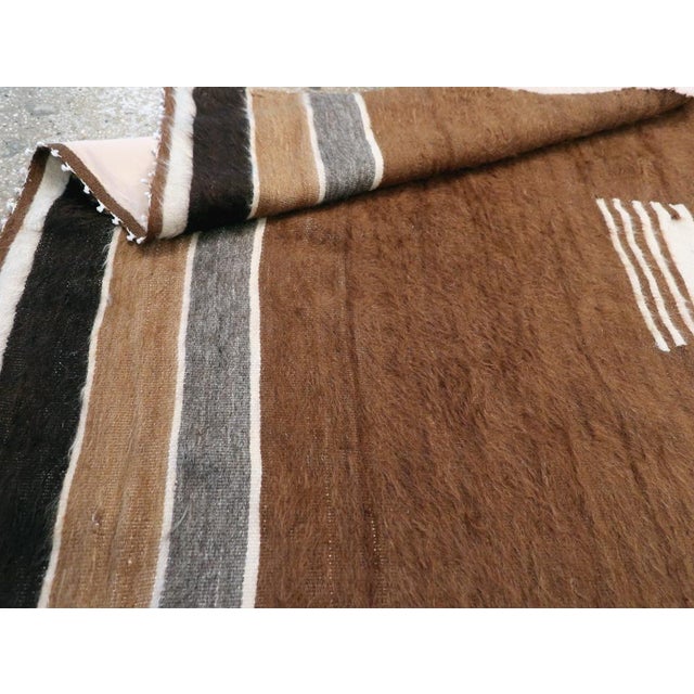 Galerie Shabab Collection Mid-20th Century Turkish Folk Accent Rug Handmade in Brown, Black, Ivory, and Grey For Sale - Image 9 of 9